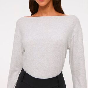 Abercrombie & Fitch Long-Sleeve Cozy Lounge Knit Tuckable Slash Tee
